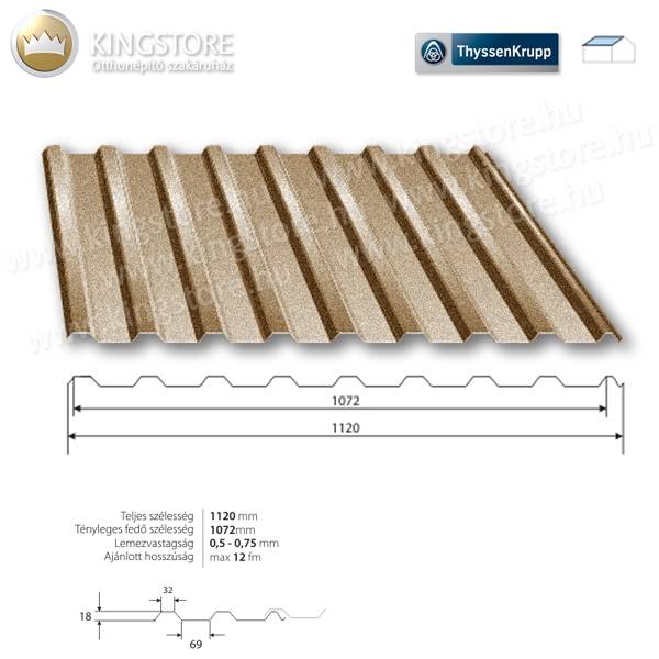 Kingstore lemezek RAL8017 T-20 PLUS matt trapézlemez tetőre 1