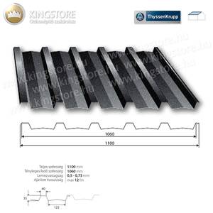 Kingstore lemezek RAL9005 T-35 matt trapézlemez tetőre