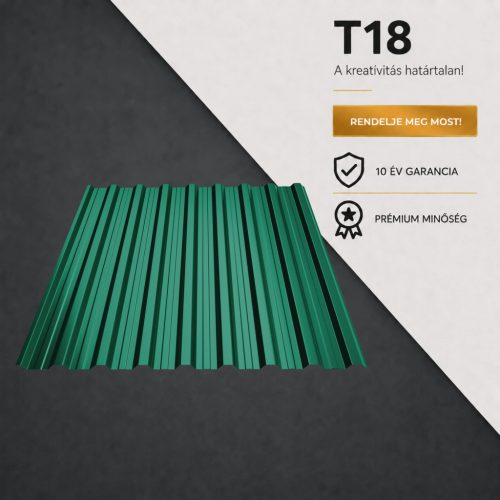 T18 Trapézlemez Ral6005 Mohazöld fényes 0.45 MM
