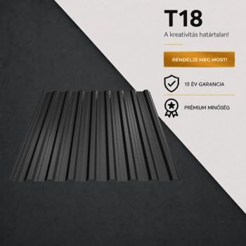 T18 Trapézlemez Ral9005 Fekete Matt 0.45 MM