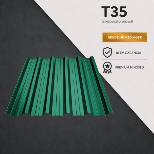 T35 Trapézlemez Ral6005 Mohazöld fényes 0.45 MM