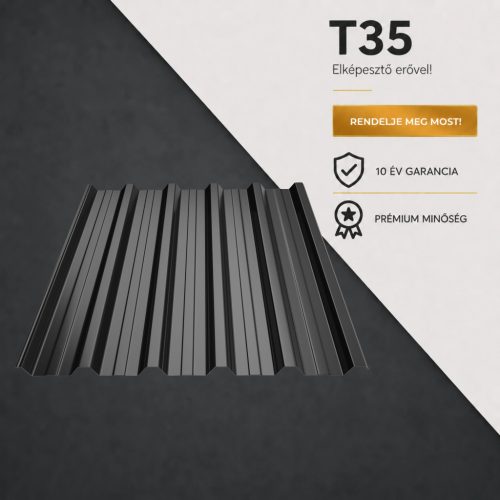 T35 Trapézlemez Ral9005 Fekete fényes 0.45 MM
