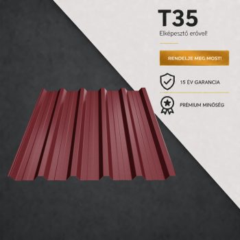 T35 Trapézlemez Ral3005 Borvörös Matt 0.50 MM