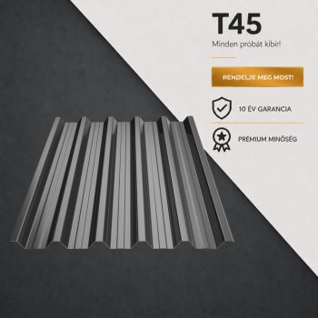T45 Trapézlemez Ral7024 Grafitszürke fényes 0.45 MM