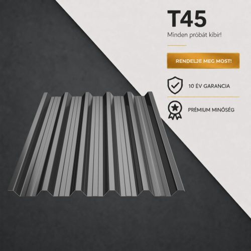 T45 Trapézlemez Ral7024 Grafitszürke fényes 0.45 MM