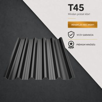 T45 Trapézlemez Ral9005 Fekete fényes 0.45 MM