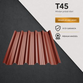 T45 Trapézlemez Ral3009 Borvörös fényes 0.50 MM