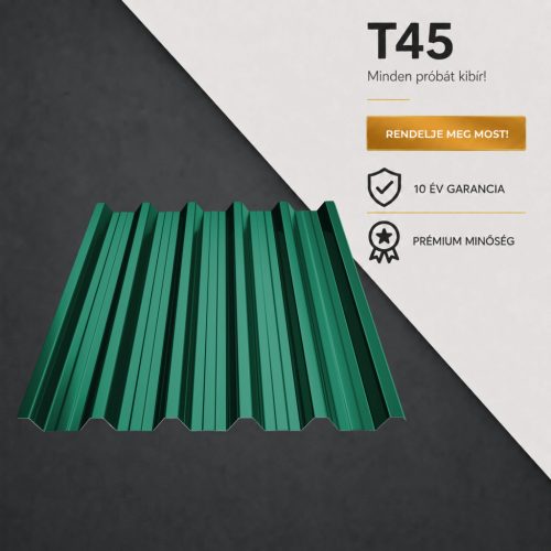 T45 Trapézlemez Ral6005 Mohazöld fényes 0.50 MM