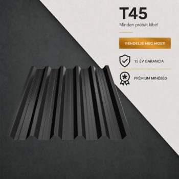 T45 Trapézlemez Ral9005 Fekete Matt 0.60 MM