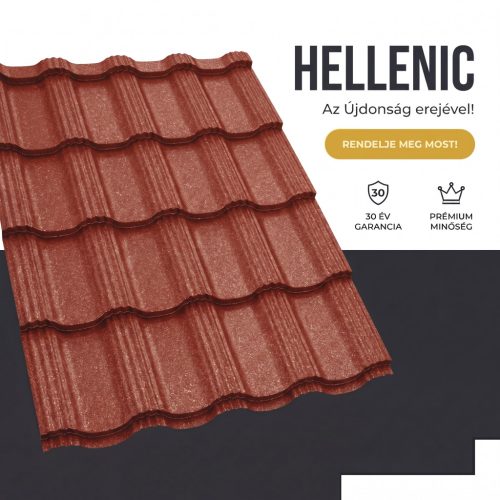 HELLENIC 35 Cserepeslemez Ral3011 Barnásvörös GrandeMat 0.50 MM