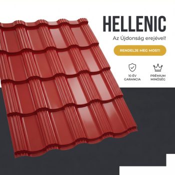   HELLENIC 40 Cserepeslemez Ral3000 Tűzvörös fényes 0.45 MM