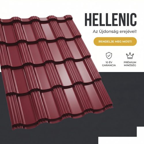 HELLENIC 35 Cserepeslemez Ral3005 Borvörös fényes 0.50 MM 