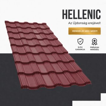 HELLENIC 40 Cserepeslemez Ral3005 Borvörös Matt 0.45 MM