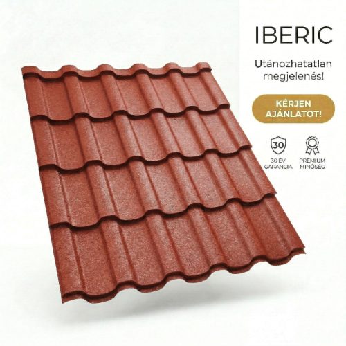 IBERIC 40 Cserepeslemez Barnásvörös Ral3011 GrandeMat 0.50 MM