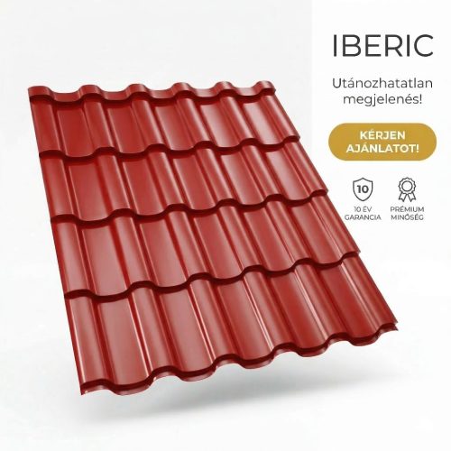 IBERIC 40 Cserepeslemez Tűzvörös Ral3000 0.45 MM fényes