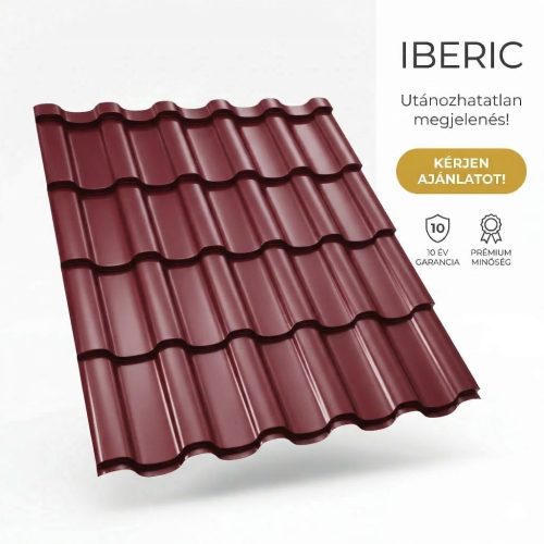 IBERIC 40 Cserepeslemez Borvörös Ral3005 0.45 MM fényes