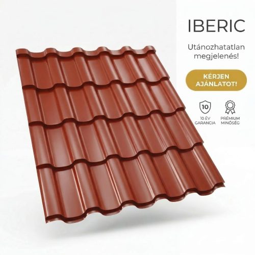 IBERIC 35 Cserepeslemez Barnásvörös Ral3011 0.50 MM fényes