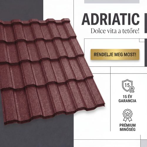 ADRIATIC 35 Cserepeslemez Ral3005 Borvörös GrandeMat 0.50 MM