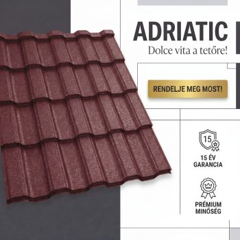   ADRIATIC 40 Cserepeslemez Ral3005 Borvörös GrandeMat 0.50 MM