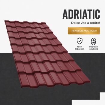 ADRIATIC 40 Cserepeslemez Ral3005 Borvörös Matt 0.45 MM