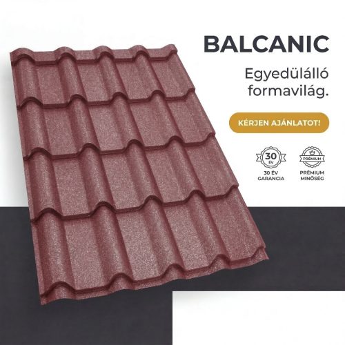 BALCANIC 35 Cserepeslemez Ral3005 Borvörös GrandeMat 0.50 MM