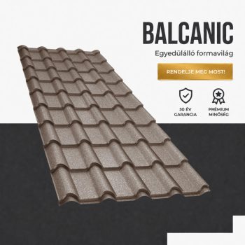  BALCANIC 40 Cserepeslemez Ral8019 Szürkésbarna GrandeMat 0.50 MM