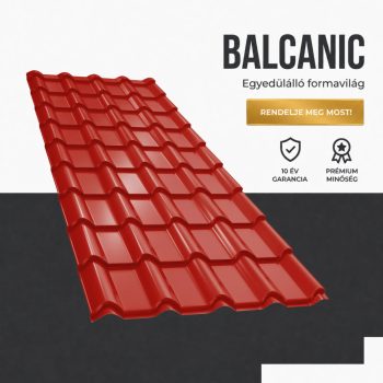   BALCANIC 40 Cserepeslemez Ral3000 Tűzvörös fényes 0.45 MM