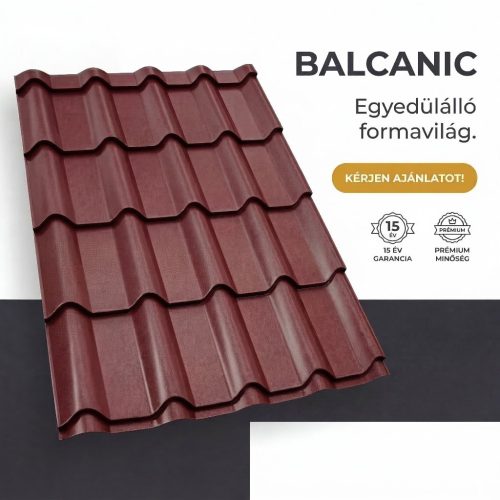 BALCANIC 35 Cserepeslemez Ral3005 Borvörös Matt 0.50 MM
