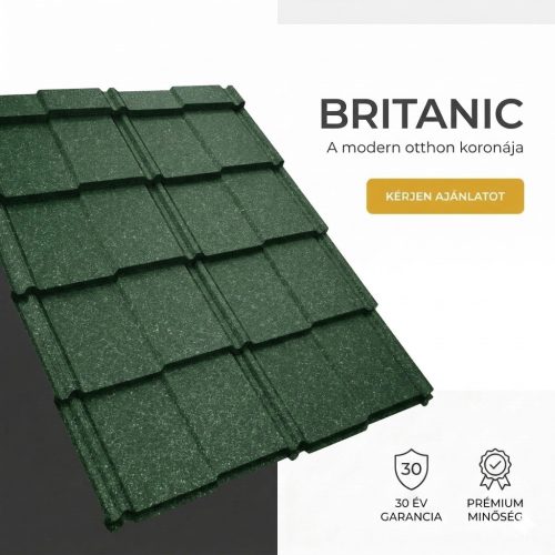 BRITANIC 35 Cserepeslemez Mohazöld Ral6005 GDM 0.50MM