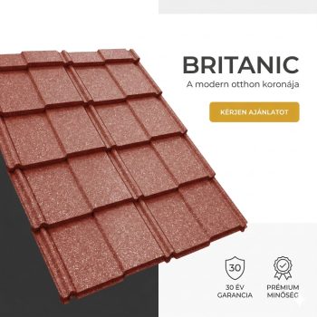 BRITANIC 40 Cserepeslemez Barnásvörös Ral3011 GDM 0.50MM