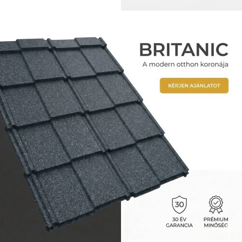 BRITANIC 40 Cserepeslemez Vasszürke Ral7011 GDM 0.50MM