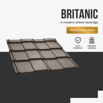   BRITANIC 40 Cserepeslemez Ral8019 Szürkésbarna GrandeMat 0.50 MM