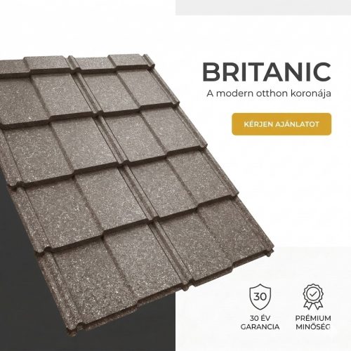 BRITANIC 40 Cserepeslemez Sötét barna Ral8019 GDM 0.50MM