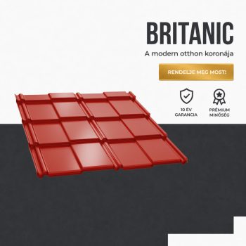   BRITANIC 35 Cserepeslemez Ral3000 Tűzvörös fényes 0.45 MM