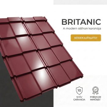 BRITANIC 35 Cserepeslemez Borvörös Ral3005 0.45MM fényes