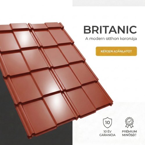 BRITANIC 35 Cserepeslemez Barnásvörös Ral3011 0.45MM fényes