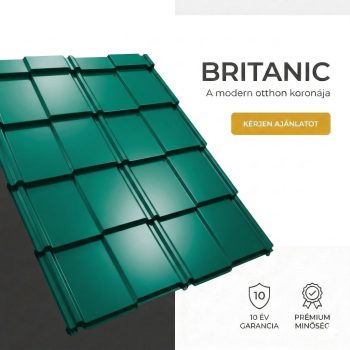 BRITANIC 35 Cserepeslemez Mohazöld Ral6005 0.45MM fényes