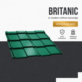 BRITANIC 35 Cserepeslemez Ral6005 Mohazöld fényes 0.45 MM