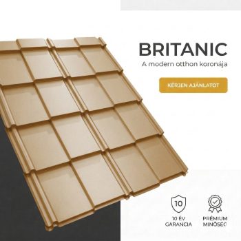 BRITANIC 35 Cserepeslemez Agyagbarna Ral 8003 0.45MM fényes