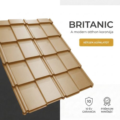 BRITANIC 35 Cserepeslemez Agyagbarna Ral 8003 0.45MM fényes