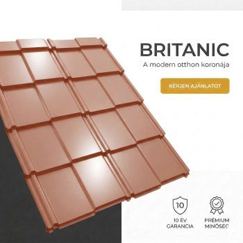 BRITANIC 35 Cserepeslemez Rézbarna Ral8004 0.45MM fényes