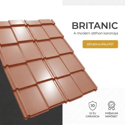 BRITANIC 35 Cserepeslemez Rézbarna Ral8004 0.45MM fényes