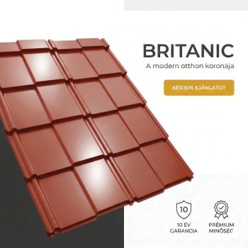   BRITANIC 40 Cserepeslemez Barnásvörös Ral3011 0.50MM fényes
