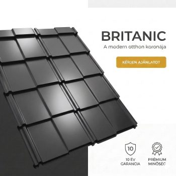 BRITANIC 40 Cserepeslemez Fekete Ral9005 0.50MM fényes