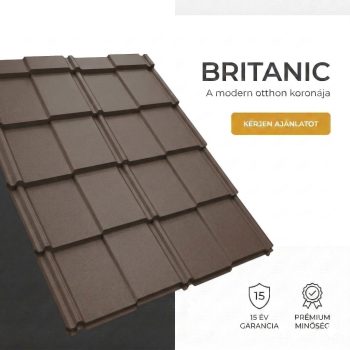 BRITANIC 35 Cserepeslemez Sötétbarna Ral8019 Matt 0.45MM