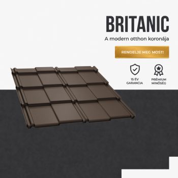 BRITANIC 35 Cserepeslemez Ral8019 Sötétbarna Matt 0.45 MM