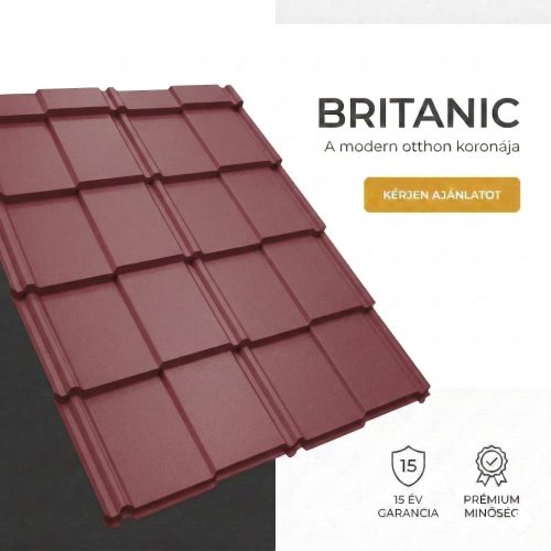 BRITANIC 40 Cserepeslemez Borvörös Ral3005 Matt 0.45MM 