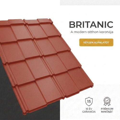 BRITANIC 40 Cserepeslemez Oxidvörös Ral3009 Matt 0.45MM