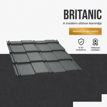 BRITANIC 40 Cserepeslemez Ral7024 Grafitszürke Matt 0.45 MM