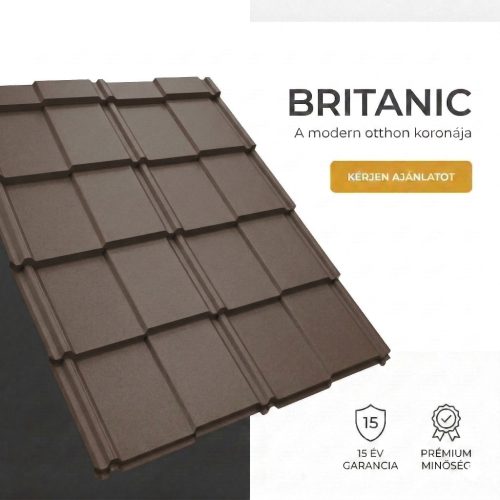BRITANIC 35 Cserepeslemez Sötétbarna Ral8019 Matt 0.50MM
